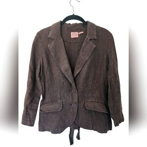 vintage JUICY COUTURE brown linen blazer jacket, size 8